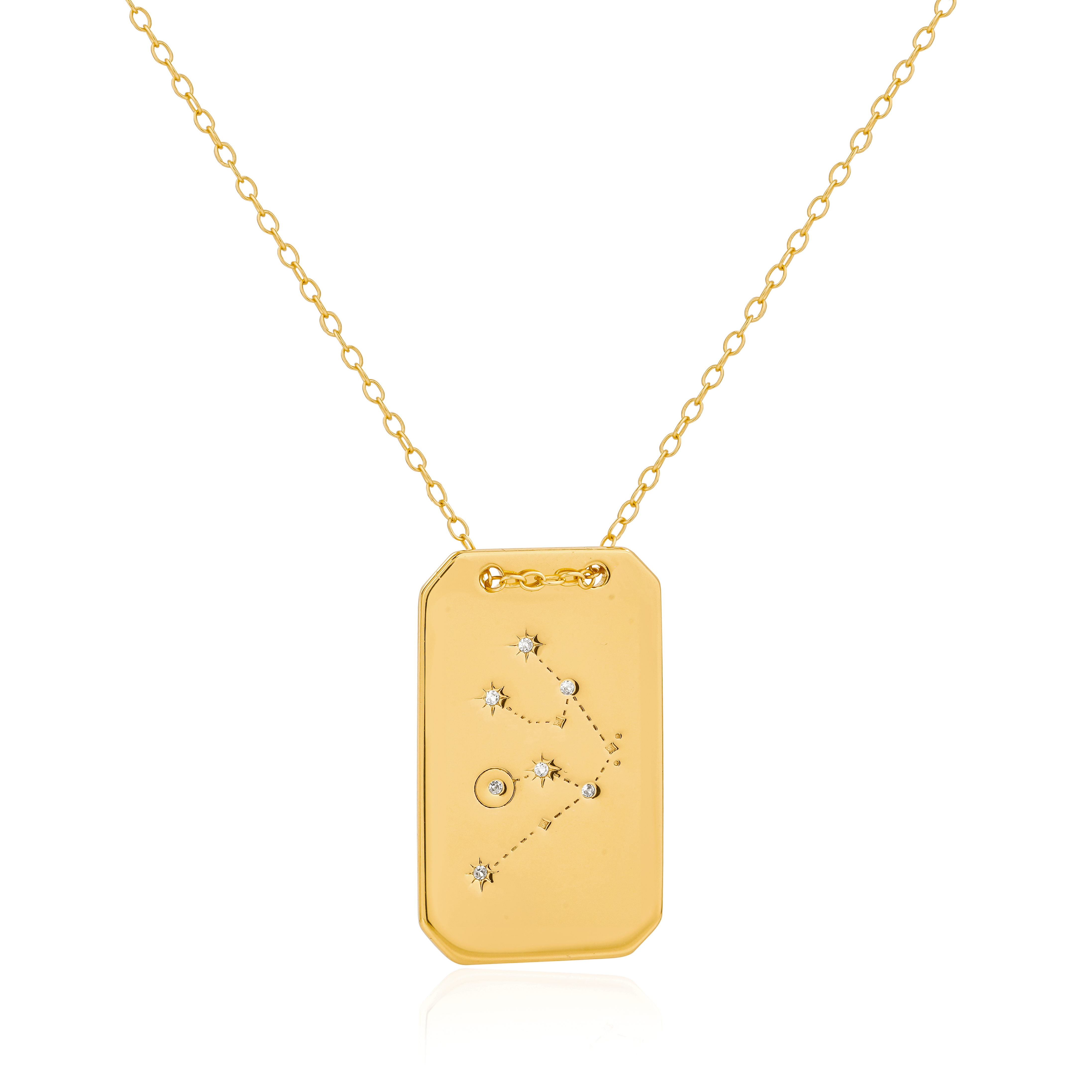 Gold Luggage Tag Necklace | Carol Leskanic x George Rings